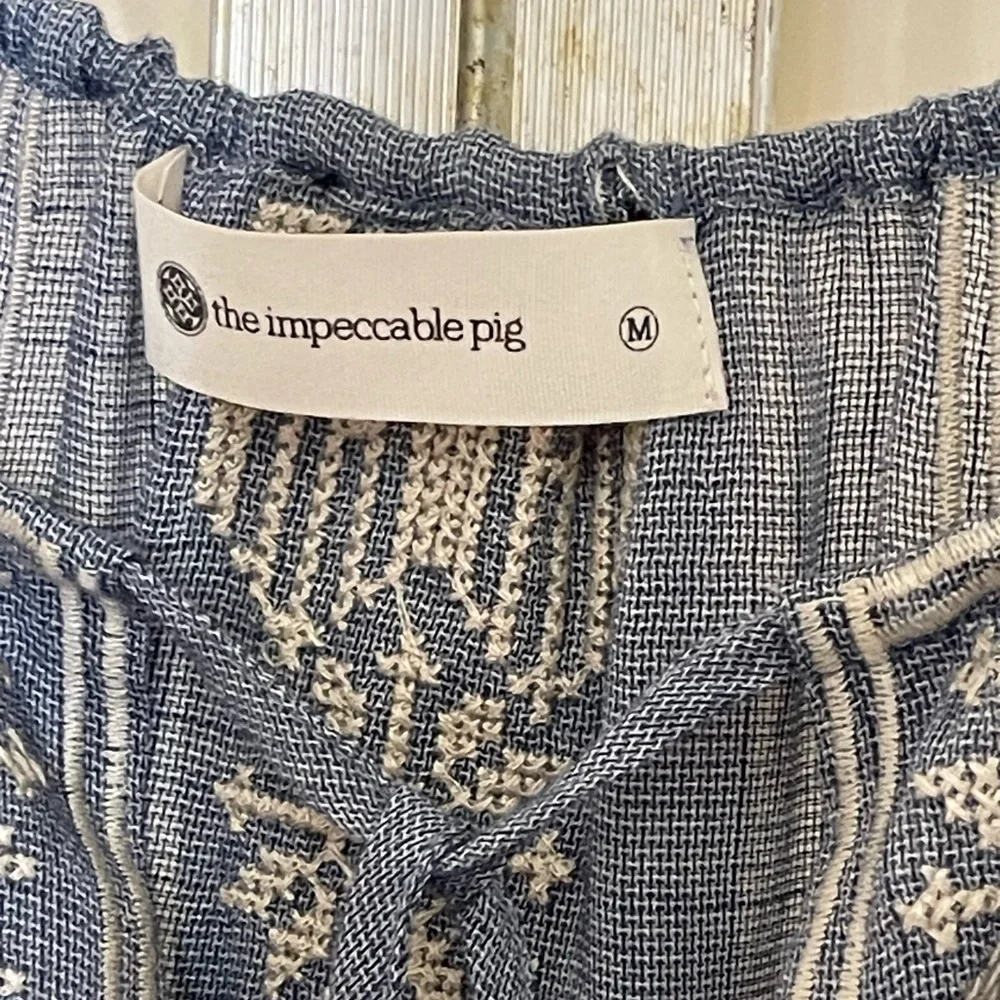 THE IMPECCABLE PIG CHAMBRAY/EMBROIDERED TANK SZ MEDIUM - Picture 5 of 9